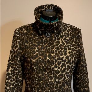 Via Spiga wool/polyester animal print coat